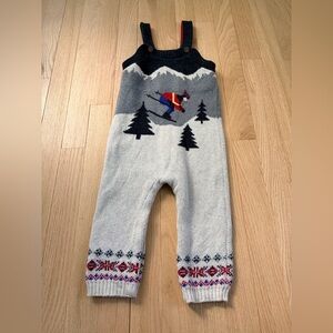 Hanna Andersson Ski Sweater Overalls 85 cm Knit Winter Snow 18-24 Months